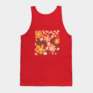 Blooming Garden on Mahogany Red Tank Top